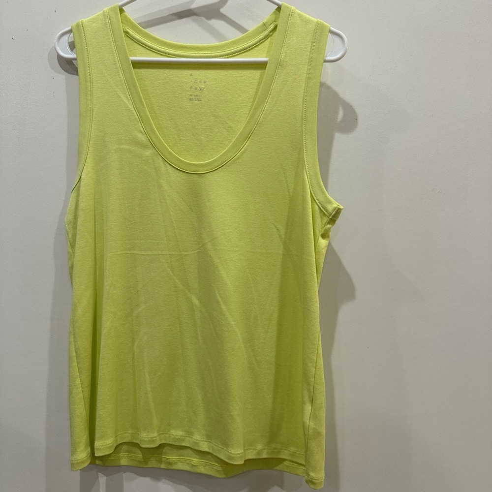a new day Light Green Tank Top
